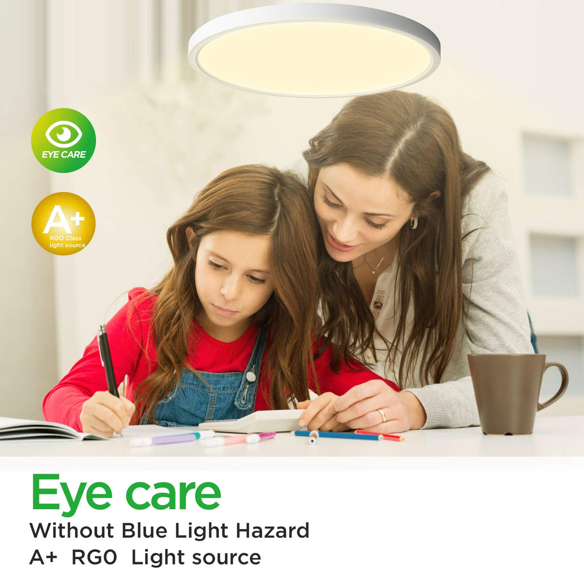 TALOYA 2 pack 12-inch LED flush mount lights warmly illuminate hallways for safe navigation.