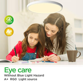 TALOYA 2 pack 12-inch LED flush mount lights warmly illuminate hallways for safe navigation.