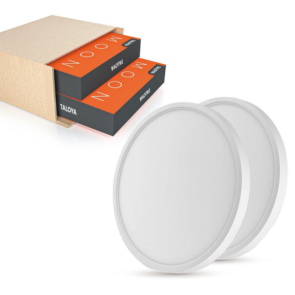 TALOYA 2 pack 12-inch LED flush mount lights illuminate living rooms with balanced brightness and easy installation.