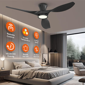 TALOYA DC motor reversible ceiling fan delivers quiet airflow year-round.