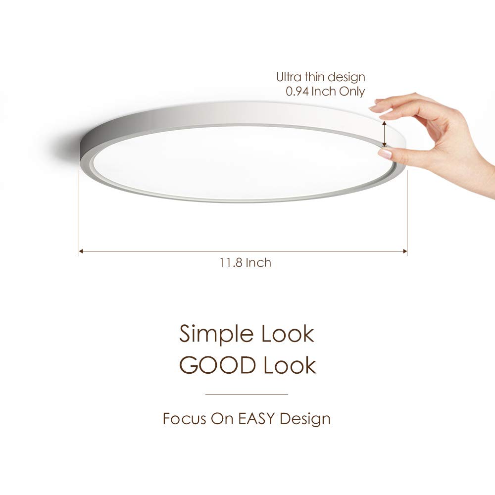 Taloya flush mount side view highlighting slim 0.94 inch profile