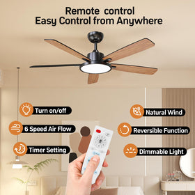 TALOYA quiet DC motor with reversible mode for all-season comfort.