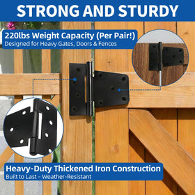TamBee barn door hinge close-up highlighting solid iron material