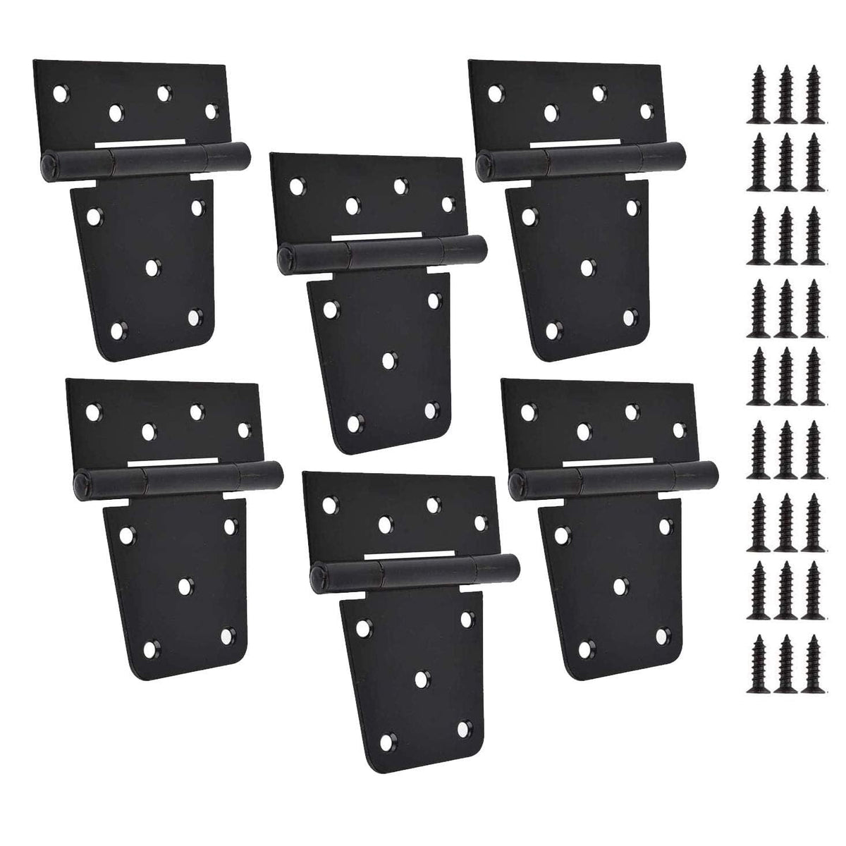 TamBee black gate hinge side view for weather resistant outdoor gates