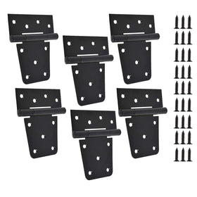 TamBee black gate hinge side view for weather resistant outdoor gates