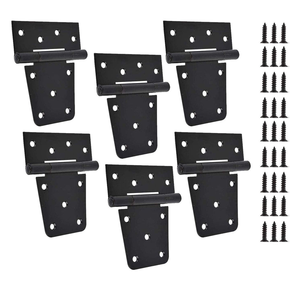 TamBee black gate hinge side view for weather resistant outdoor gates