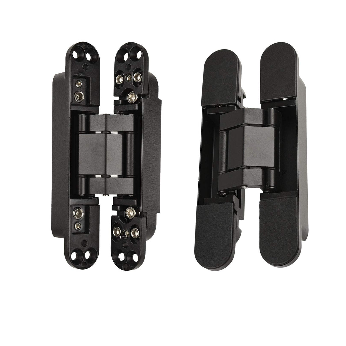TamBee hidden door hinge in black offers discreet, easy two-pack installation for concealed doors.