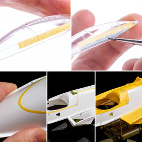 Tamiya Someie yellow masking tape for quick visibility and setup on projects