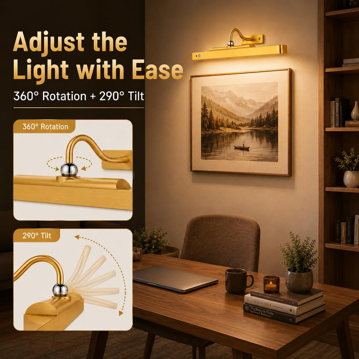 TANBABY remote controlled color temperature options for artwork display.