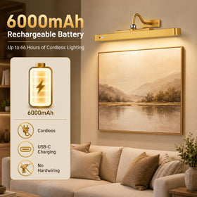 TANBABY battery operated art light shown with remote control for flexible use.