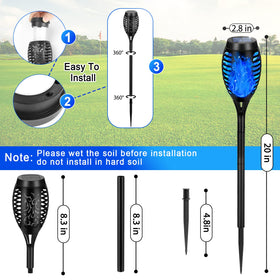 Tancuzo solar flame torch lights pathway with warm glow