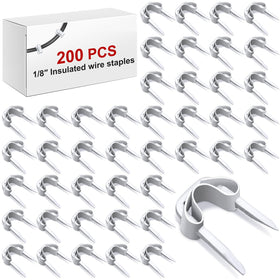 Tandefio 200-pcs insulated wire staples white pack for neat cable organization and low-voltage use