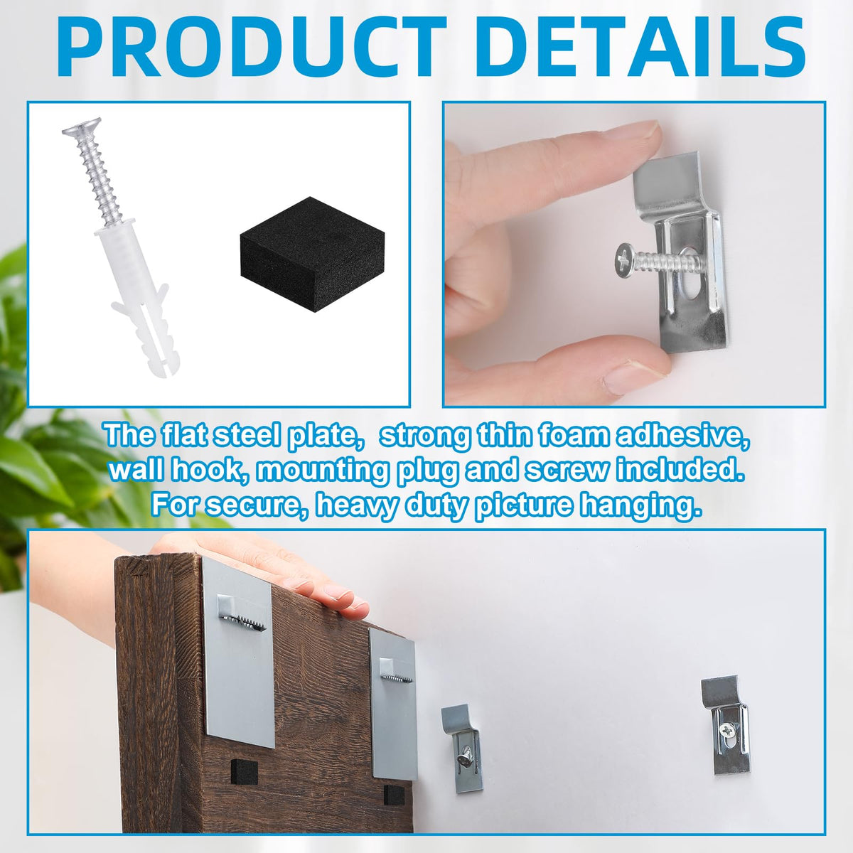 Tandefio adhesive plate hangers in silver resist wear for long-term use
