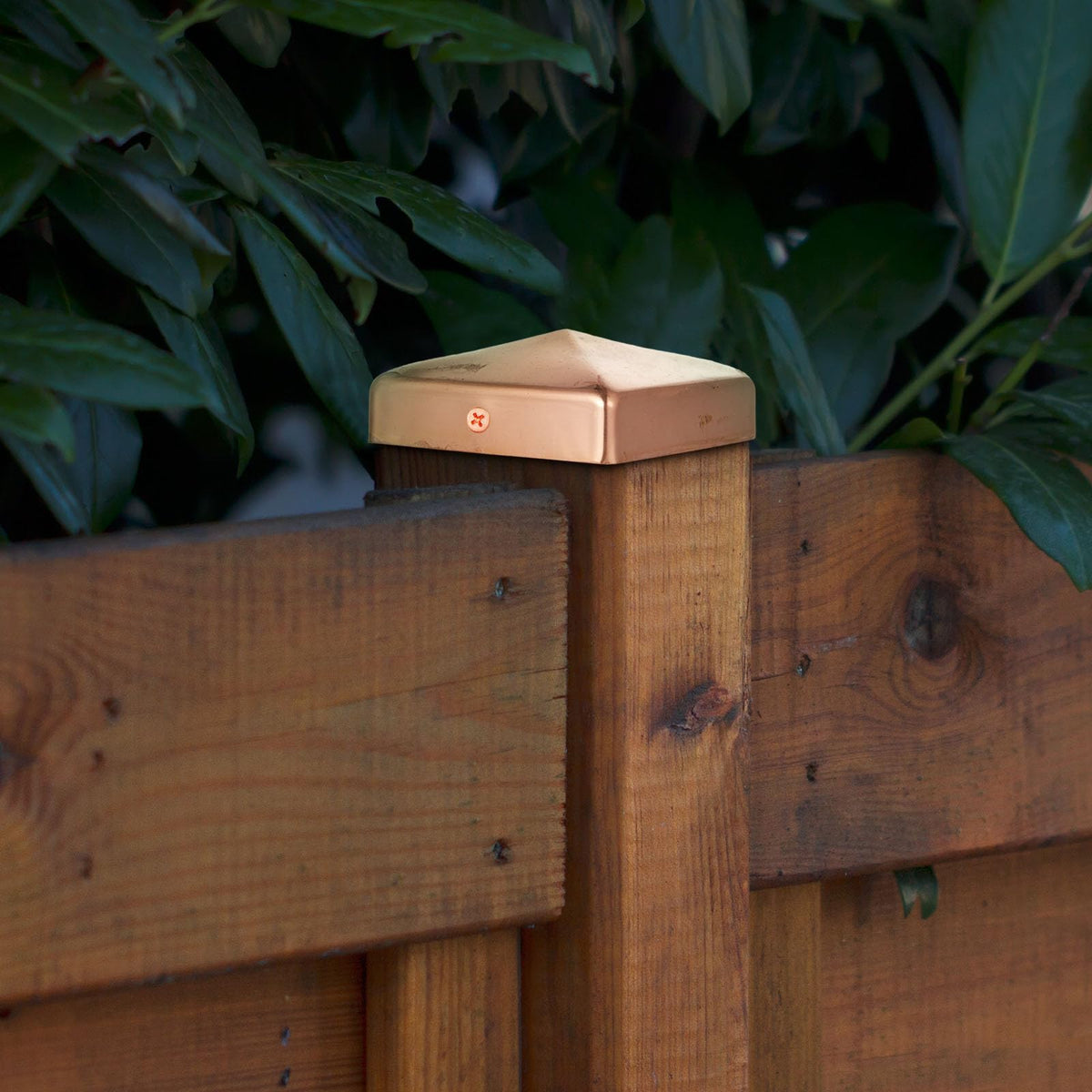 Tandefio copper post cap, UV-resistant—patina-friendly material for outdoor use.