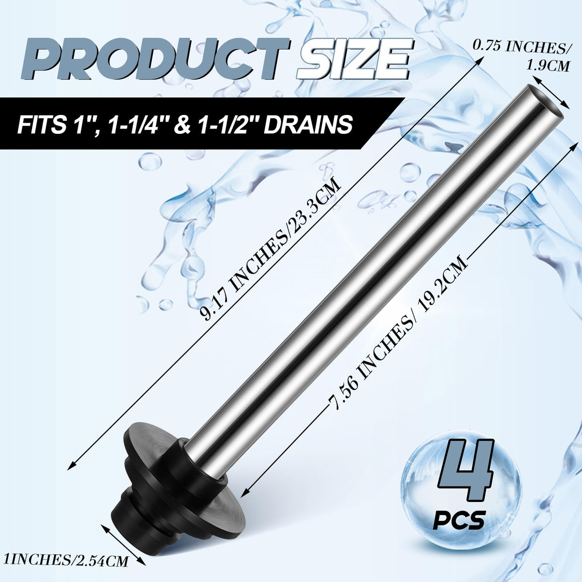 Tandefio universal overflow pipe 1-1/4-inch close-up: precise drain compatibility.