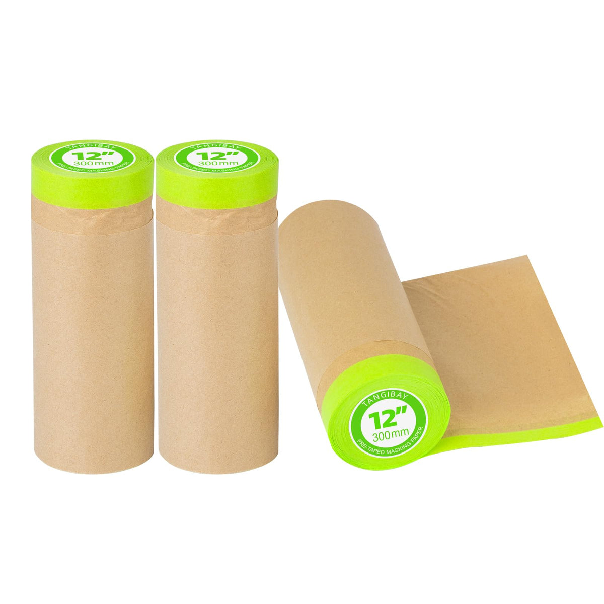 Tangibay pre-taped masking paper unrolling for quick surface cover