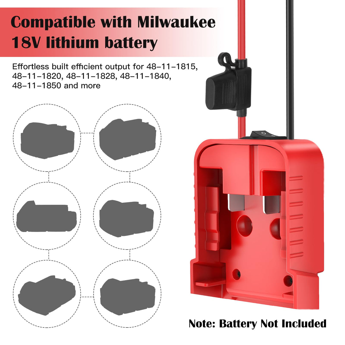 TANHEYIN 18V adapter with fuse holder for safe power delivery.