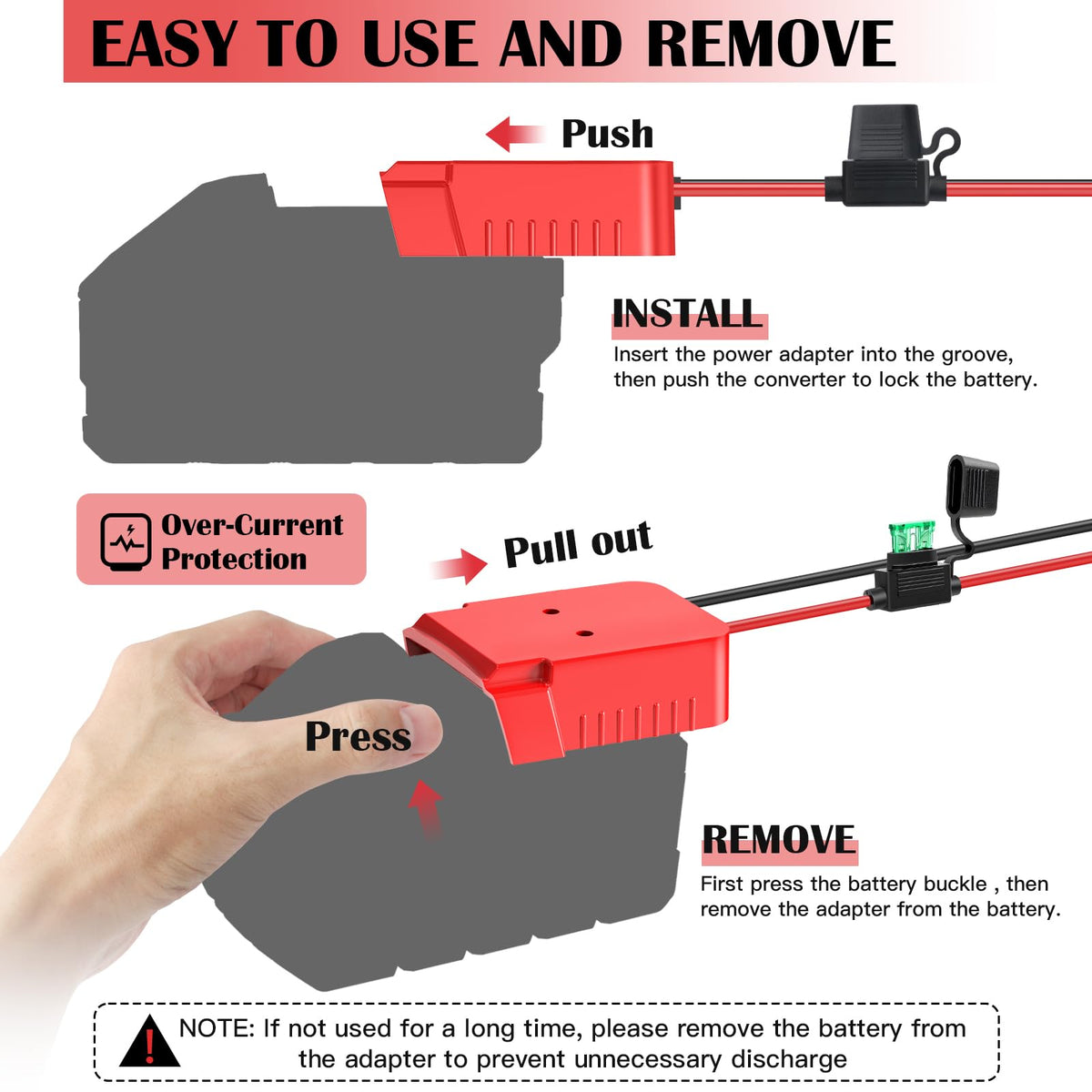 TANHEYIN adapter with wall-mount holes for secure mounting.