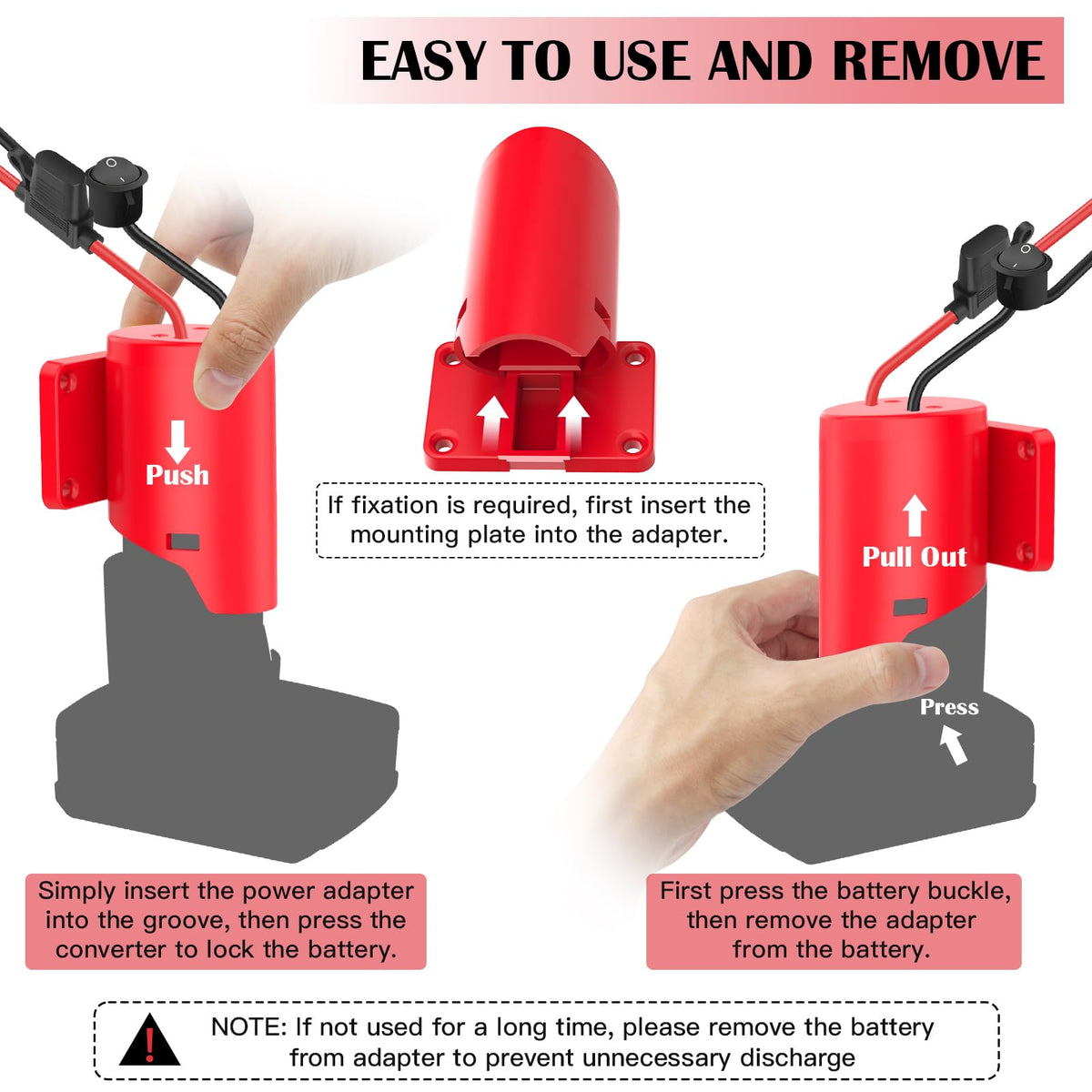 Easy TANHEYIN install and remove buckle for quick battery swaps