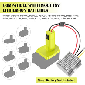 Tanheyin battery adapter installation view highlighting quick setup for 18V packs