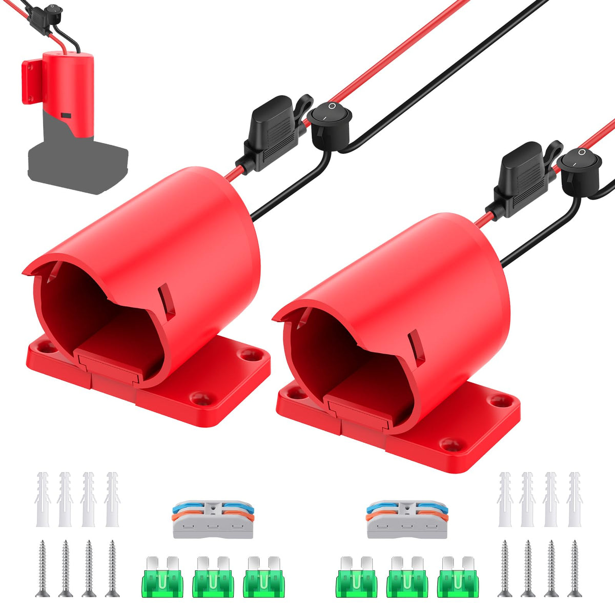 TANHEYIN 12V adapter fits Milwaukee M12 slots for stable power delivery