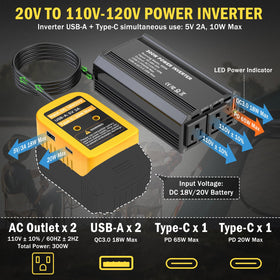 TANHEYIN inverter with dual AC outlets for camping and on-site power
