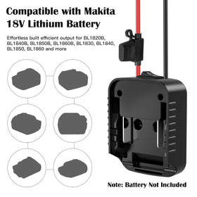 Tanheyin 18V adapter shows switch for quick on off control.