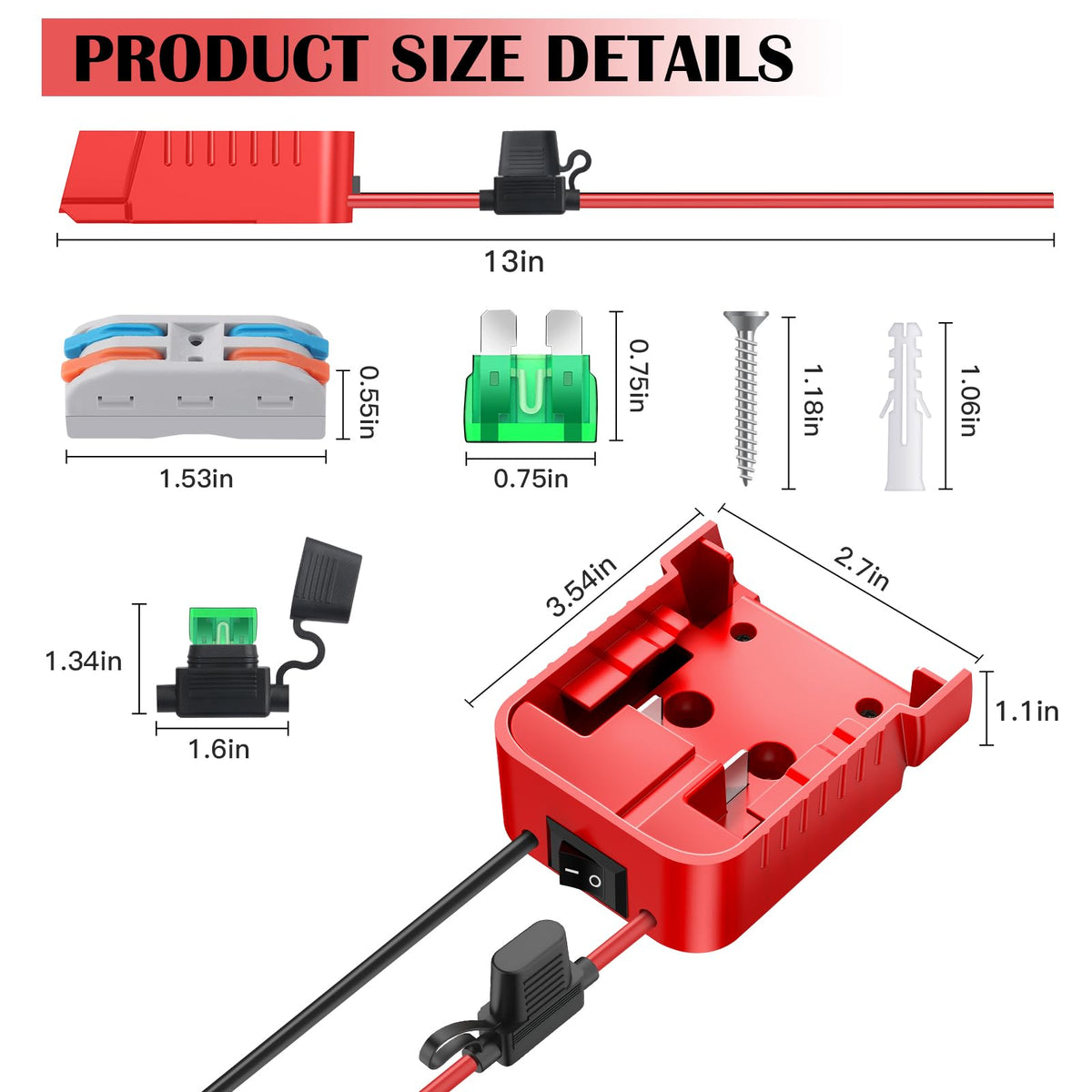 TANHEYIN packaging shows included fuses and screws for quick use.