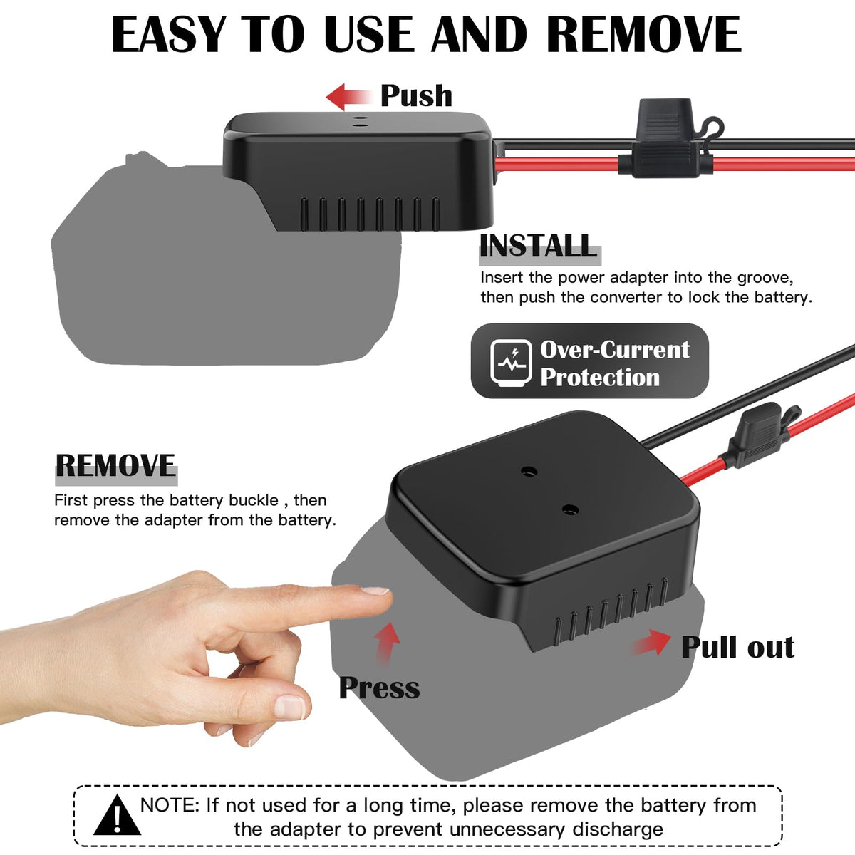 Tanheyin wall mount ready adapter with holes for mounting.