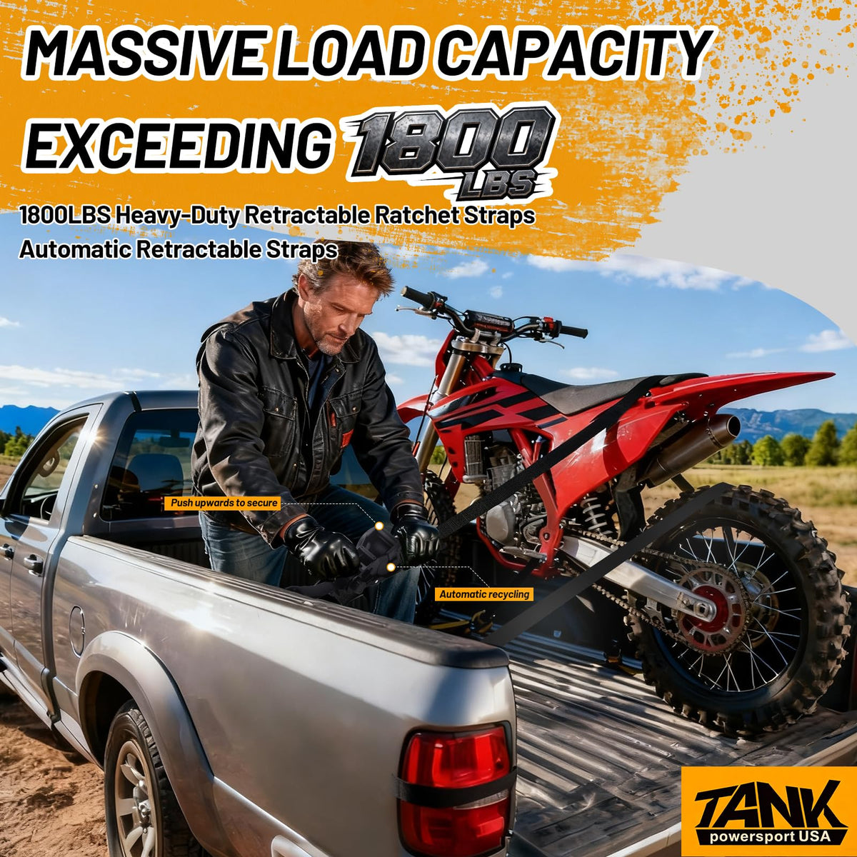 Soft loop ends protect vehicle finishes during securement with TankPower straps