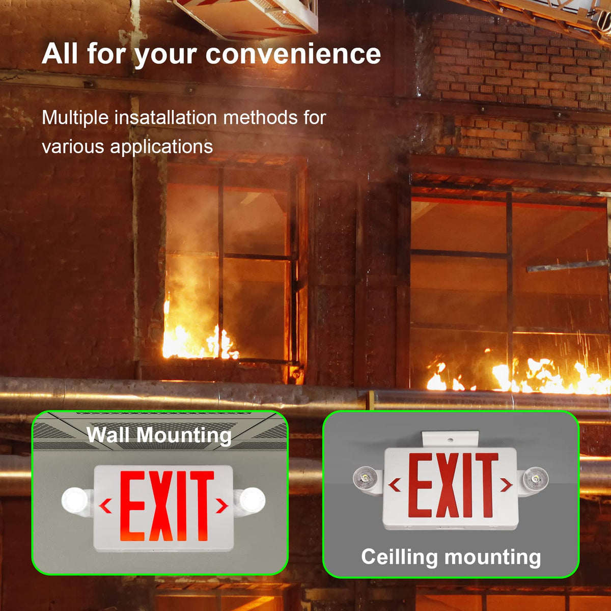 TanLux battery backup runs at least 90 minutes for safety.