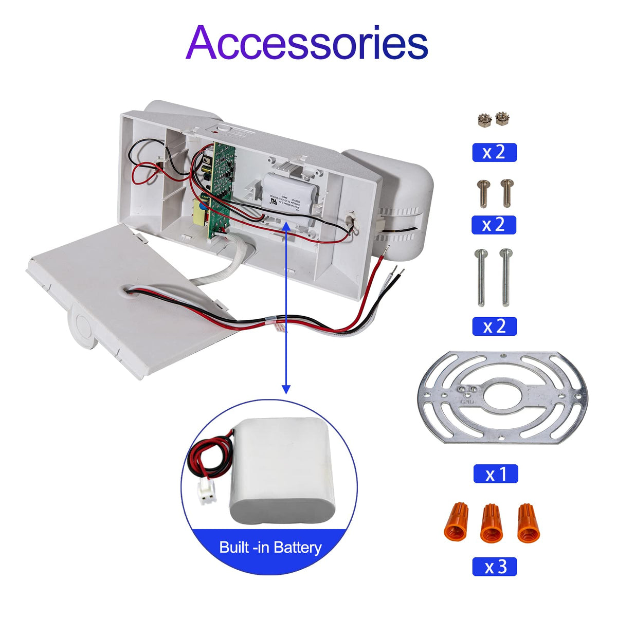TANLUX battery backup ensures up to 90 minutes of emergency lighting.