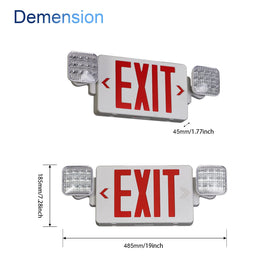 TANLUX LED exit sign with battery backup keeps illumination during outages.