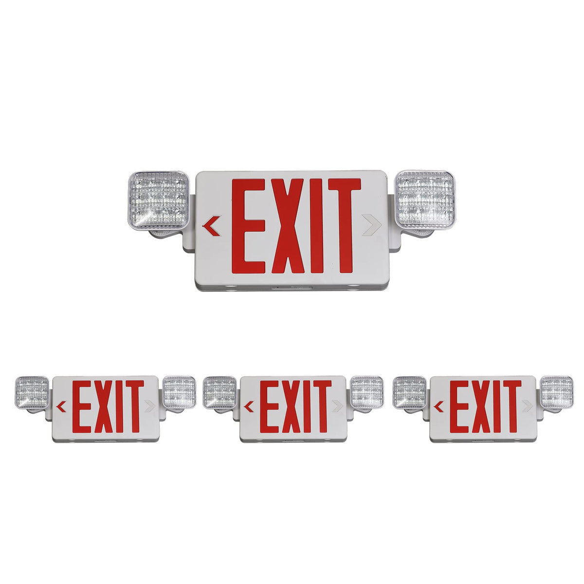 TANLUX red exit sign with emergency light and battery backup for clear visibility.