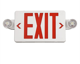 TanLux red exit sign front view with high-visibility LED.