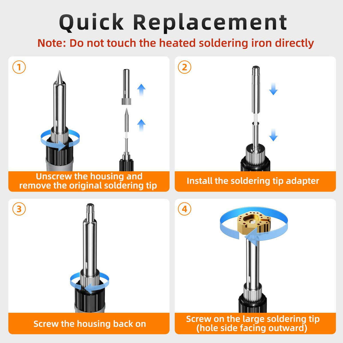TanReginal easy tip replacement with corrosion resistant parts for repeated professional repairs.