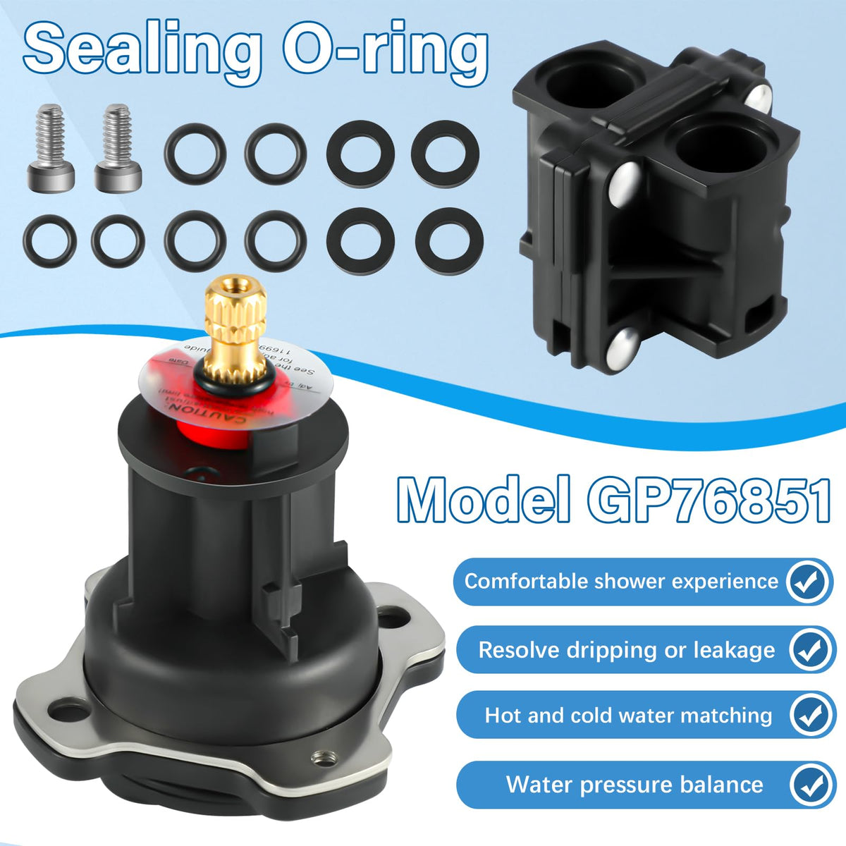 Tanxury GP500520 pressure-balancing unit top view ensures steady water pressure.
