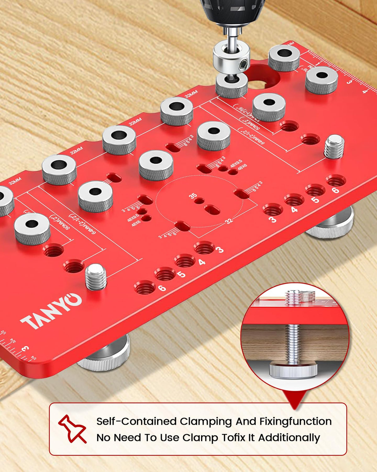 TANYO jig ships with a 1/4 inch drill bit for ready-to-use drilling.