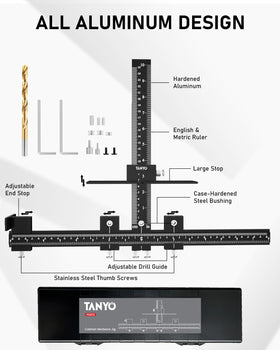 TANYO aluminum cabinet jig shown for durable marking