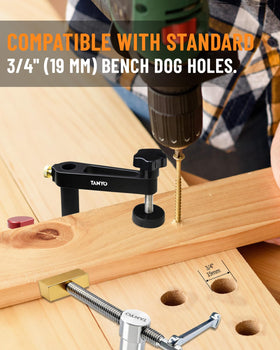 TANYO Bench Dogs Clamp Set designed for 3/4-inch hole compatibility.