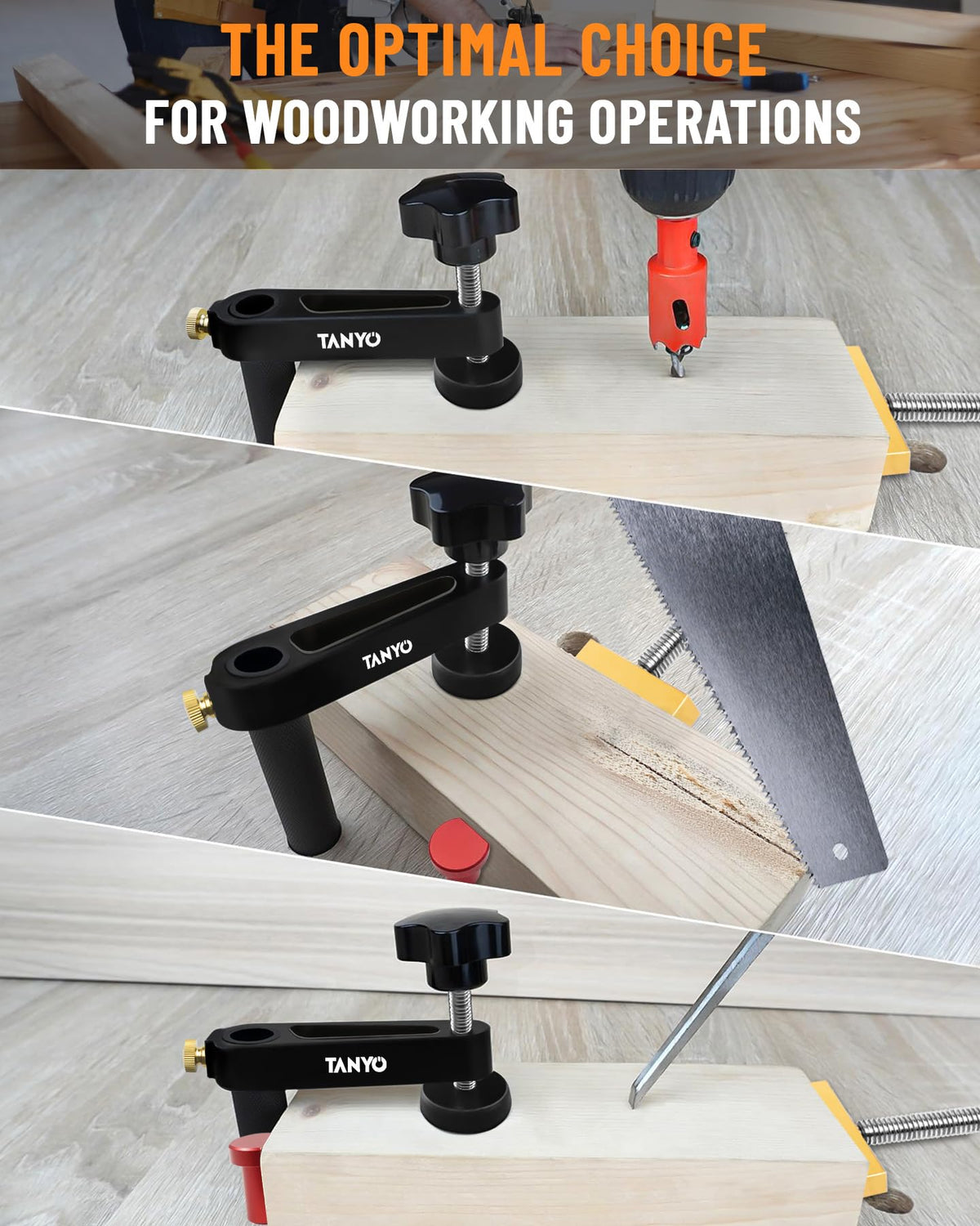 TANYO Bench Dogs Clamp Set versatile for various woodworking projects.