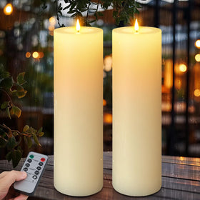 TaoFiaCo outdoor ivory candle with 14-inch height for porch ambiance