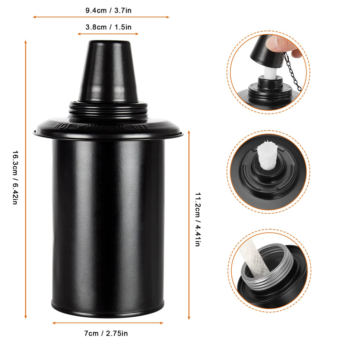 TaoTazon fiberglass wick for durable, repeated use.