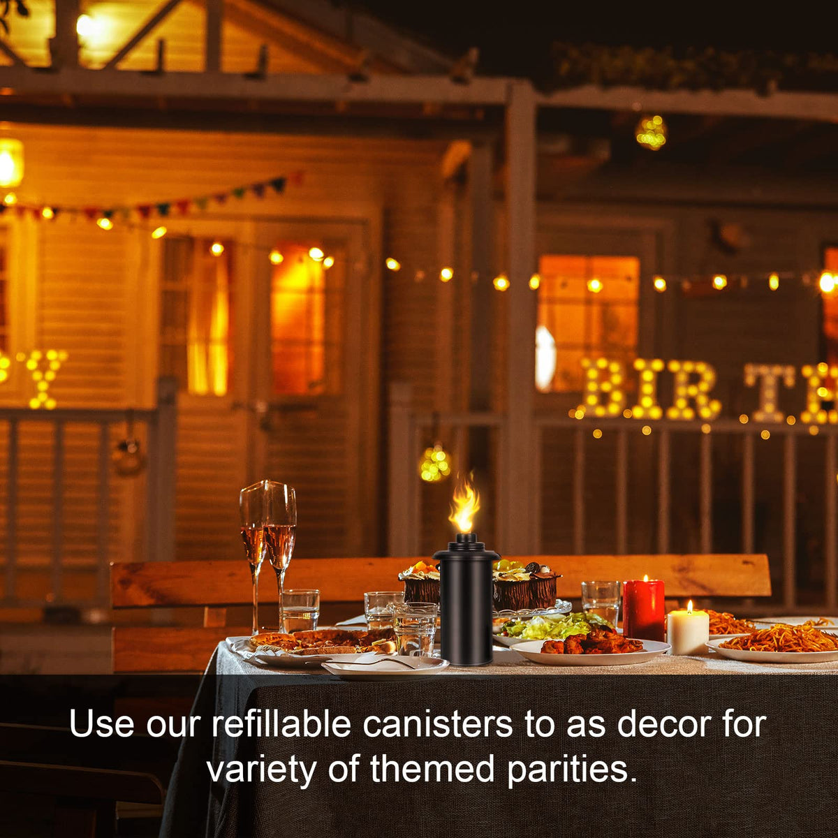 TaoTazon outdoor replacement canisters ideal for yards, decks, and parties.