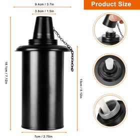 TaoTazon polished metal finish blends with bamboo torches for seamless patio decor.