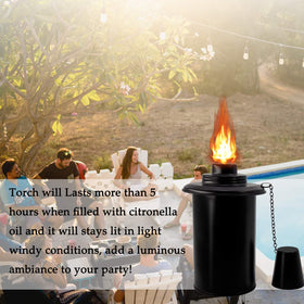 Fits most bamboo torch holders for versatile outdoor setups.