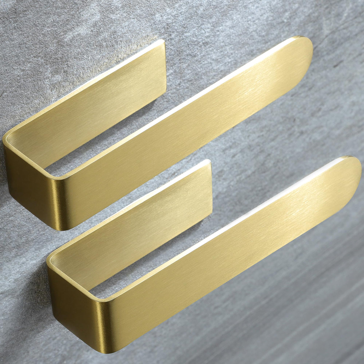 Taozun brushed gold adhesive towel rack with 8-inch rod for modern bathrooms