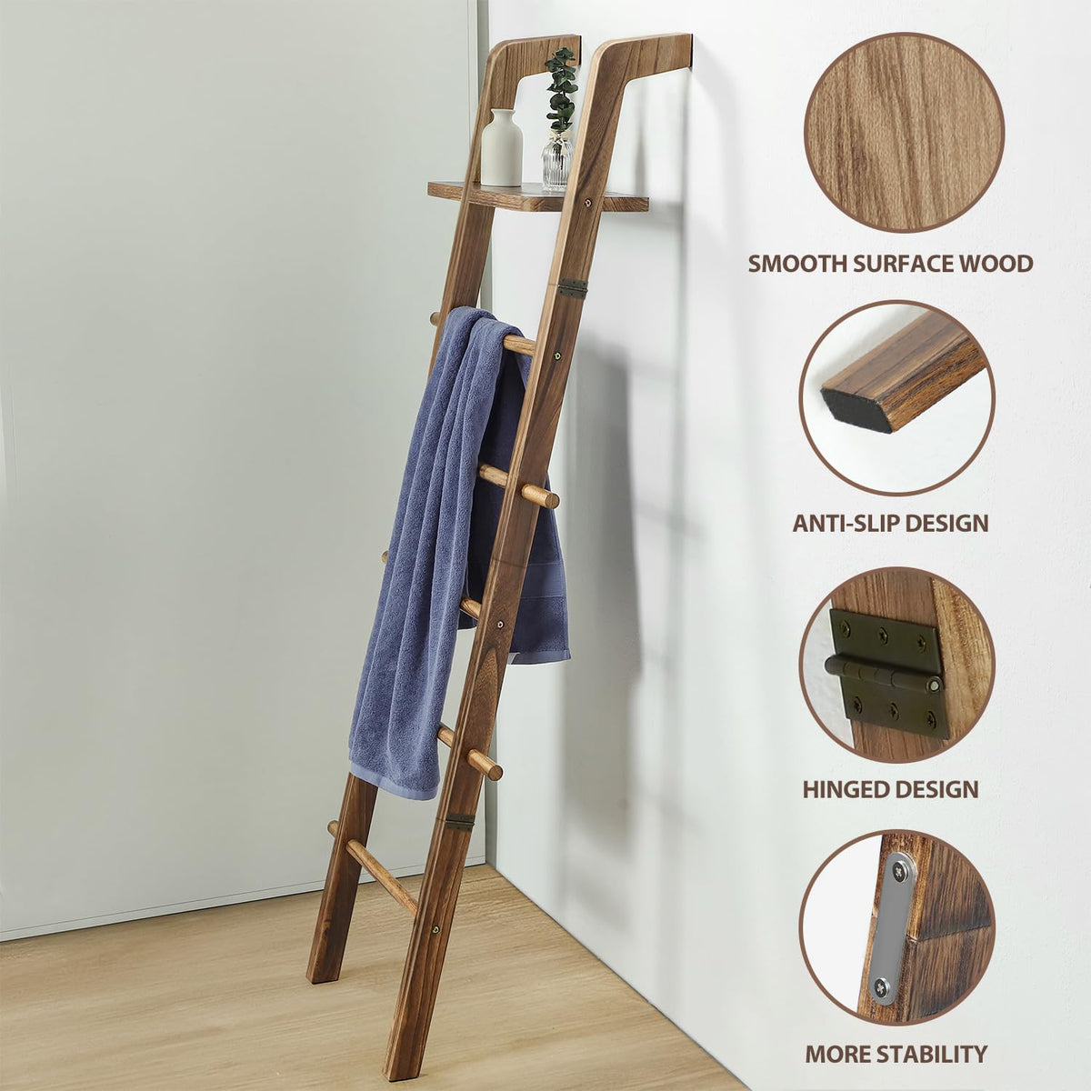 Taozun 5-tier ladder with shelf displays towels and decor