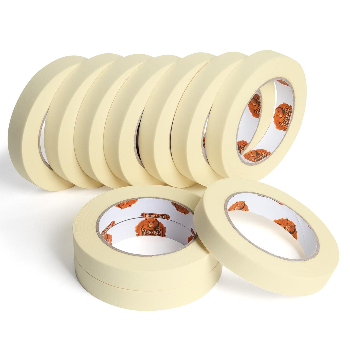 Tapebear general-purpose masking tape rolls for labeling and crafts.