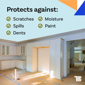 TapeManBlue 69# paper weight provides sturdy protection against spills and scratches.